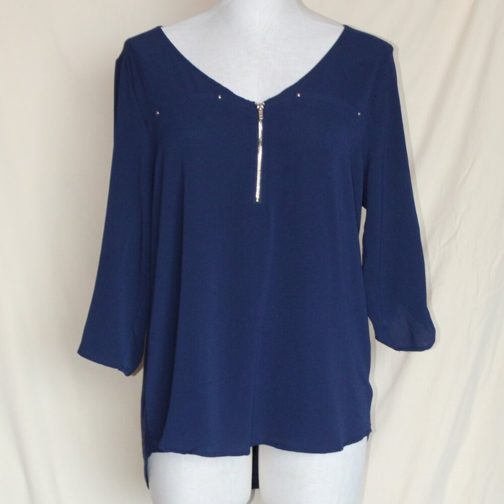 Tempted Navy Blue Blouse